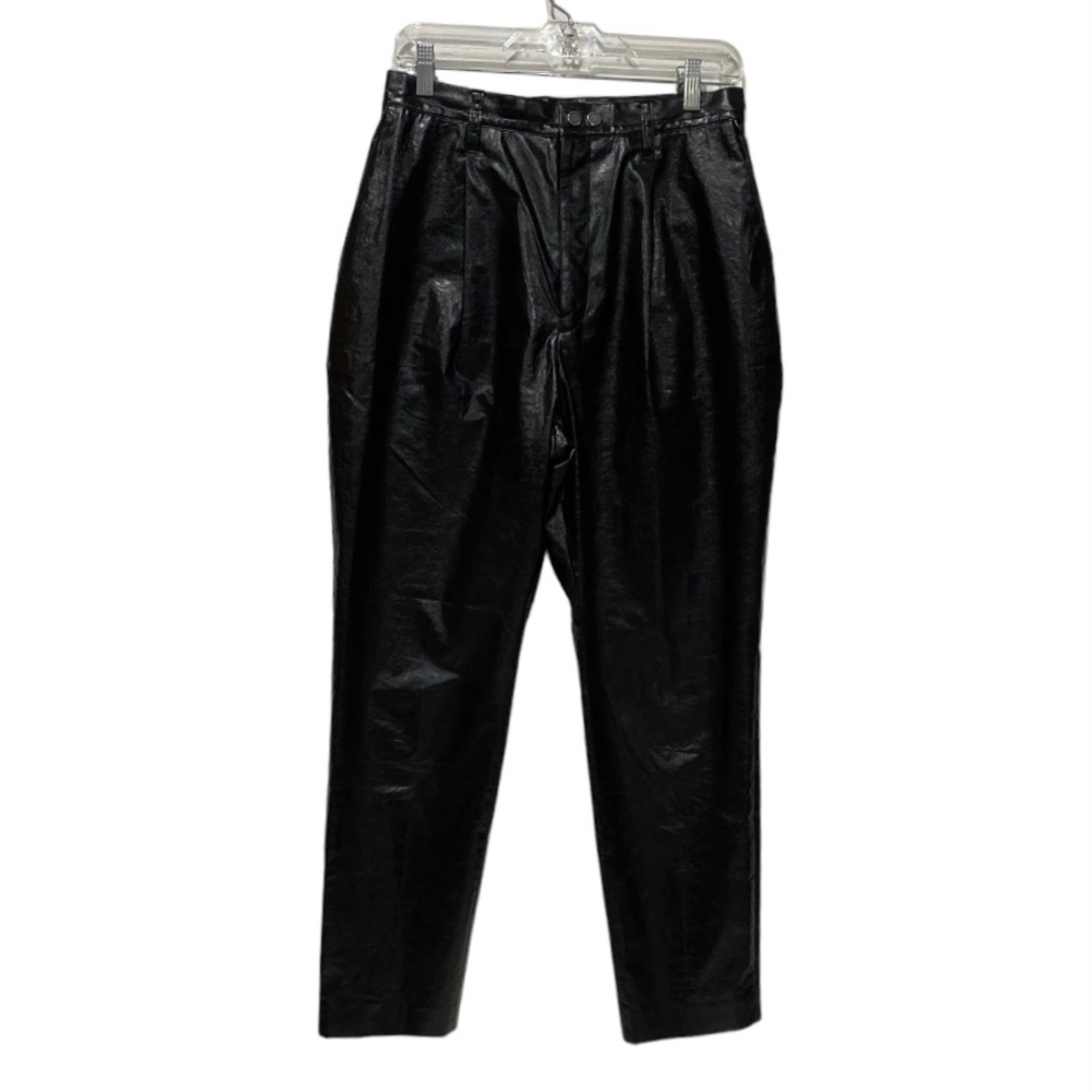Akira Naka Black Patent Pants Trousers View 3